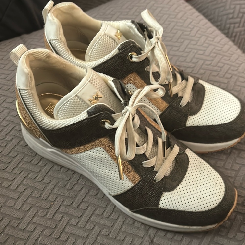 Michael Michael Kors Optic White/Brown Georgie Trainers